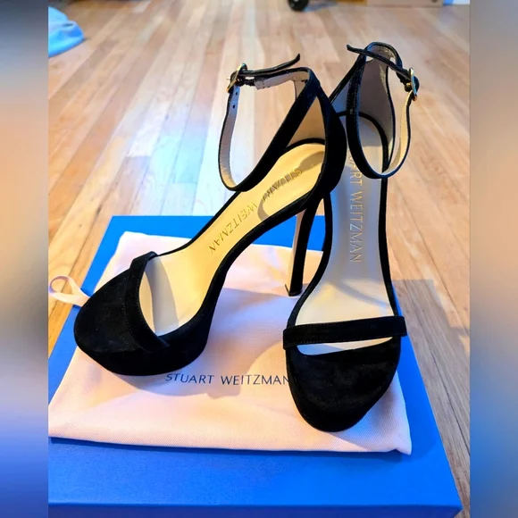 Stuart Weitzman Black Suede Women's Heels Size 7 - Picture 2 of 9